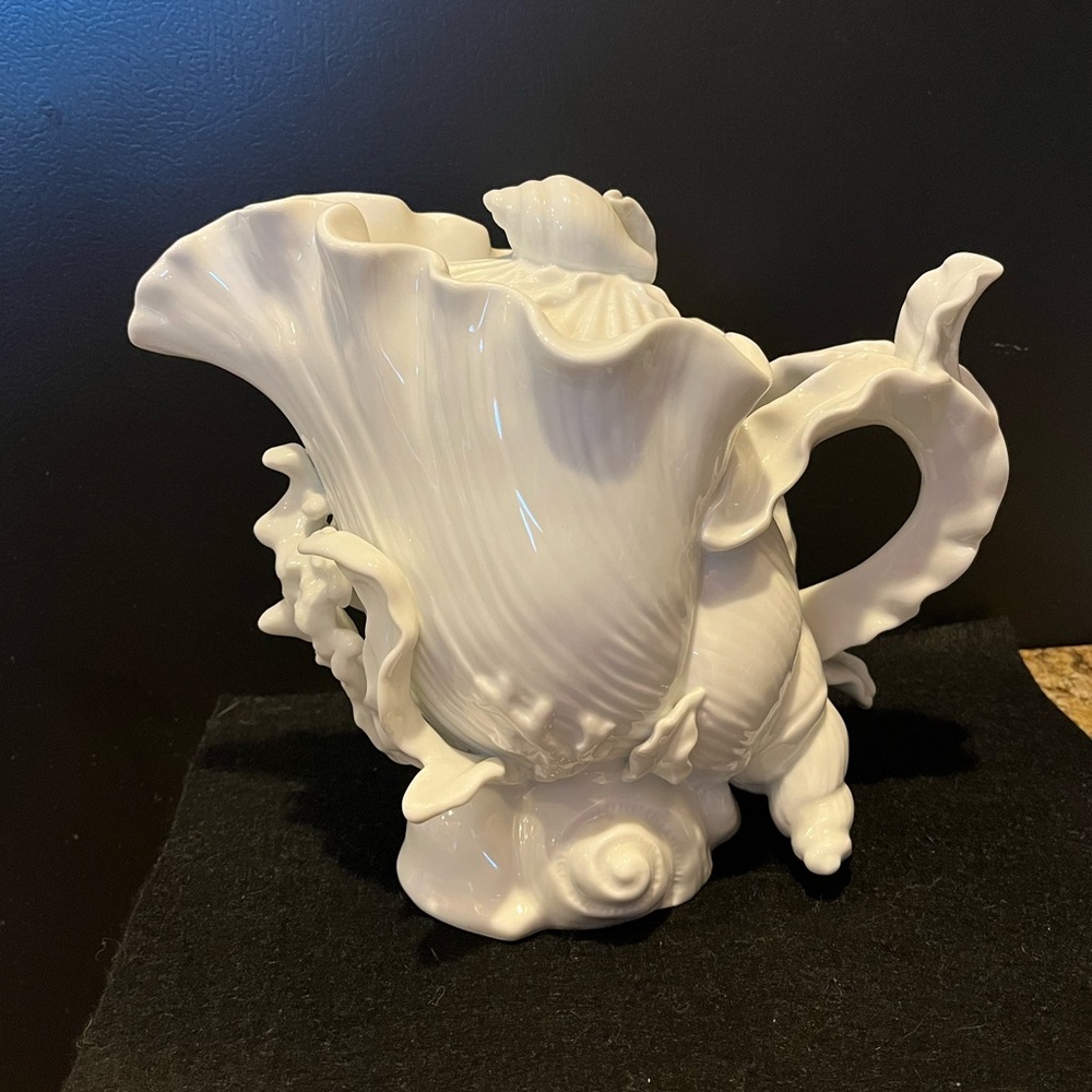 White Sea Shell Teapot Nautical Collection by Home Essentials and Beyond